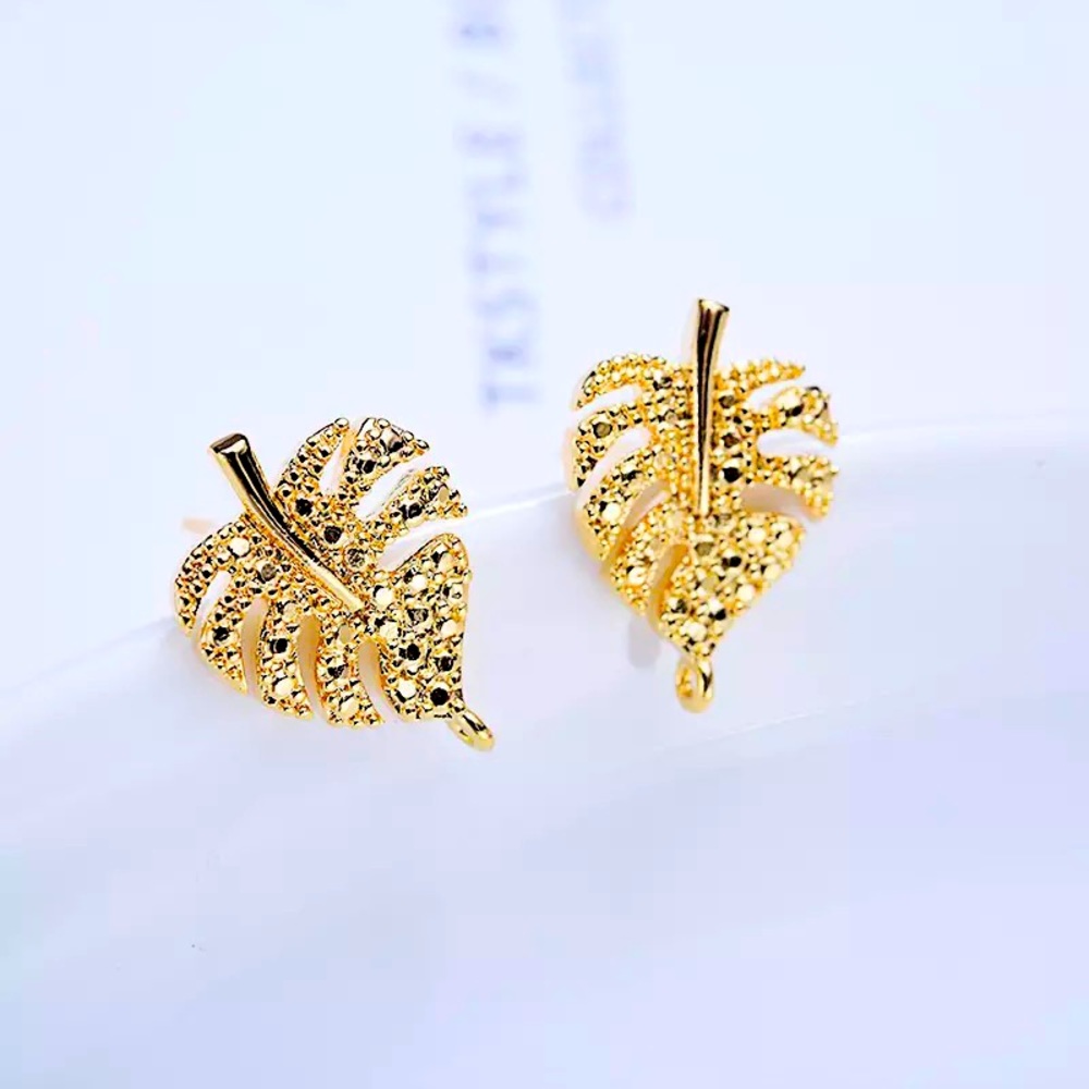24K Gold Plated Leaf Earrings
